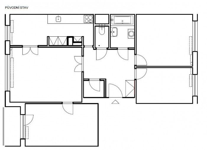 Původní půdorys, Korkový byt,