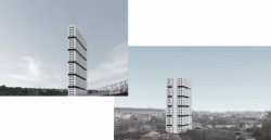 Návrh studentského bydlení v Holešovicích, vizualizace, Stanislav Šaroch.