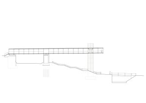 Lávka v Litomyšli od EHL & KOUMAR ARCHITEKTI: Podélný řez