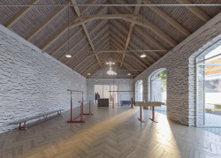 Vizualizace transformace Šíbalova statku na kulturní centrum Kamenného Přívozu od studia OASI