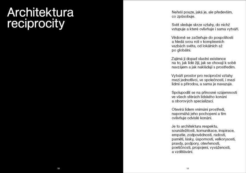 Publikace Architektura reciprocity, Pavla Melková, Miroslav Cikán. Zdroj: Galerie Jaroslava Fragnera