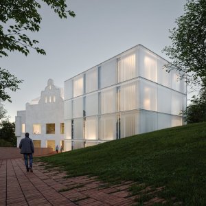 Vizualizace přístavby radnice ve Slezské Ostravě od ateliéru A8000