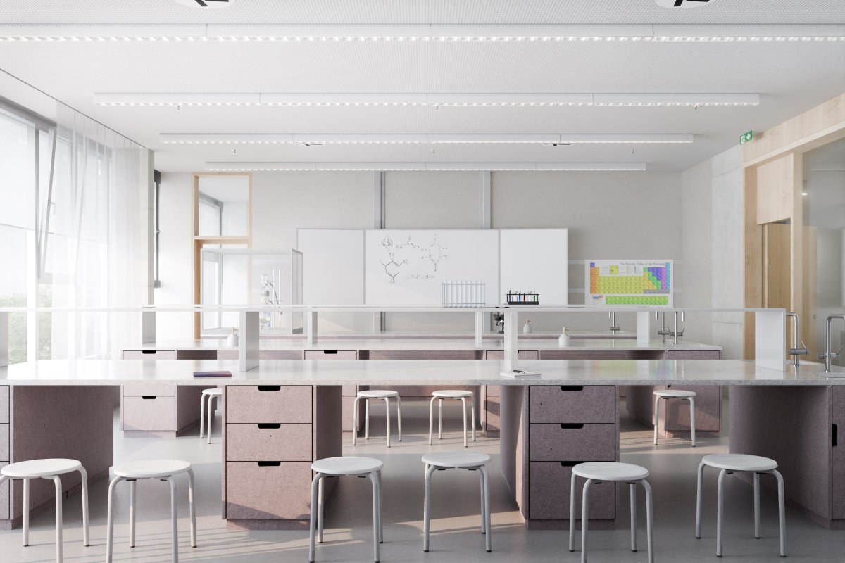 ZŠ Jana Vodňanského na Praze 7 - laboratoř (vizualizace)