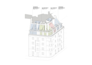 Bilace bytu v nástavbě (Nástavba Harfa; matěj šebek architekti)