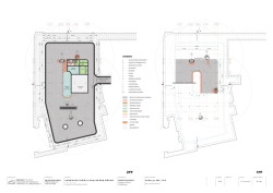Půdorys 2. PP - 1. PP (Parkovací dům v Ostravě, PROJEKTSTUDIO EUCZ)