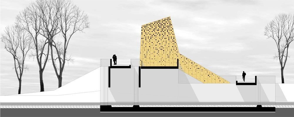 Vickers Krieger Architekten, Čerpací stanice vody, Lingen - řez
