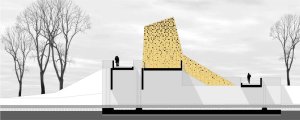 Vickers Krieger Architekten, Čerpací stanice vody, Lingen - řez