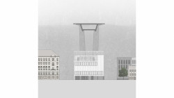 Komunitní sportovní centrum pod Nuselským mostem, jižní pohled, Kristýna Vyslychová