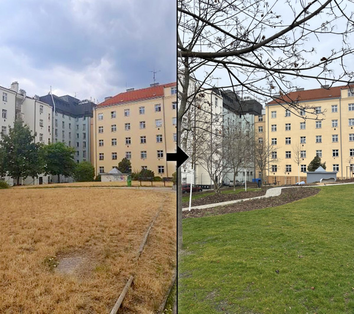 Vnitroblok U Uranie : původní stav a nová úprava