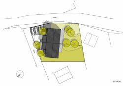 Dvojdům v lese, situace, Architekti.sk