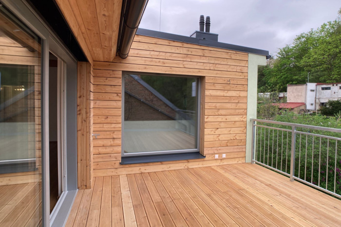 Nástavba v Praze - Radlicích, Arch. návrh Jitka Antošová, generální dodavatel stavby: VESPER HOMES 