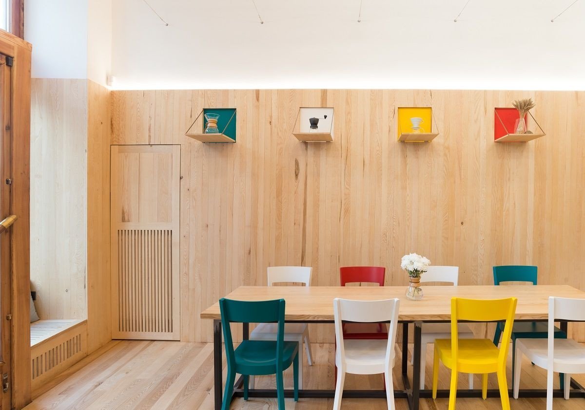 Monogram espresso bar, studio AEIOU