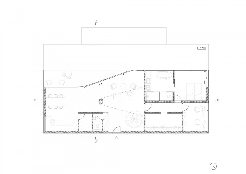 Rodinný dům Krásná, BARAAK Architekti / Barbora Kopečná, půdorys 1NP