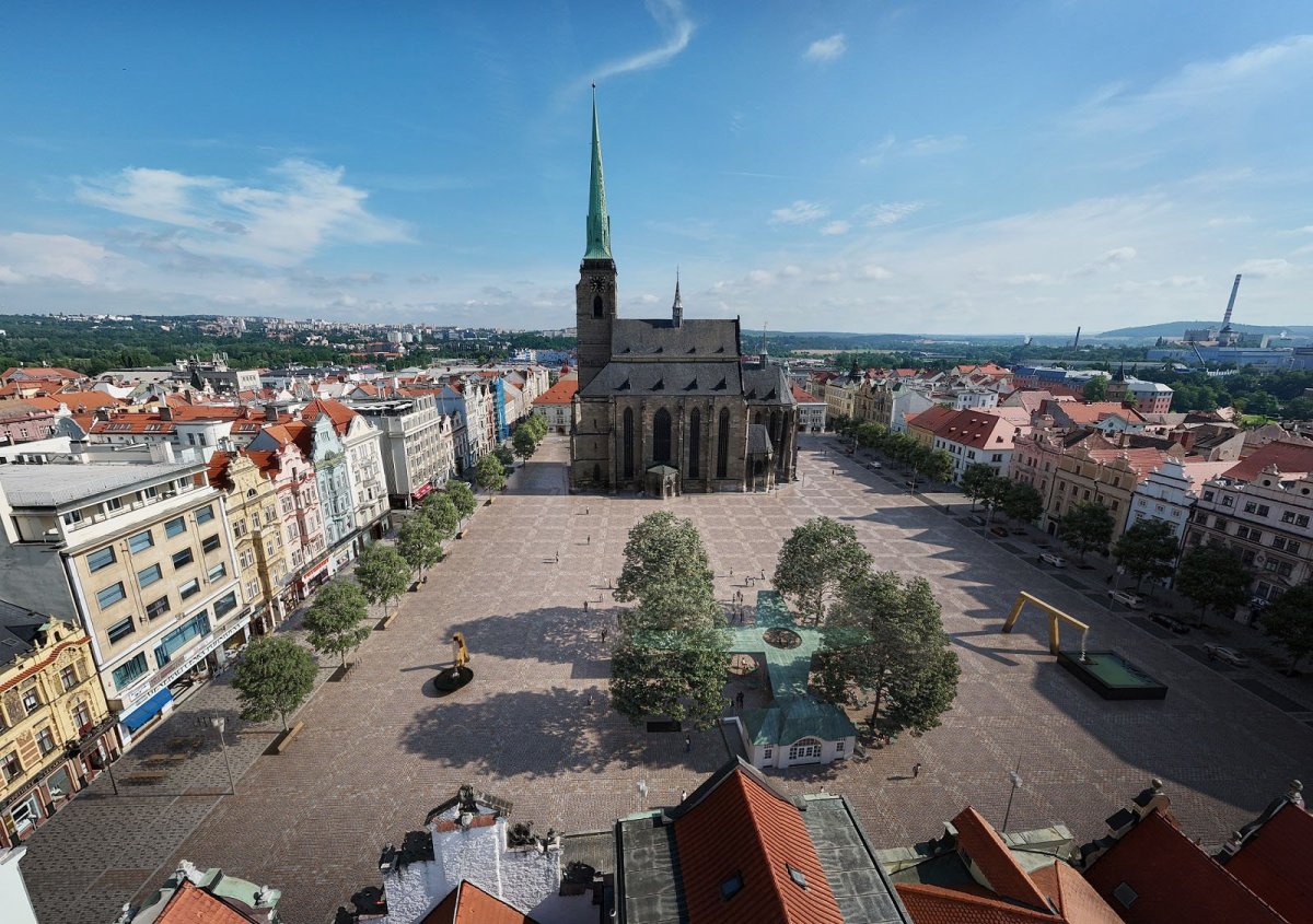 Plzeňské náměstí Republiky se změní. Úprava velkého centrálního náměstí by mohla začít v roce 2026.