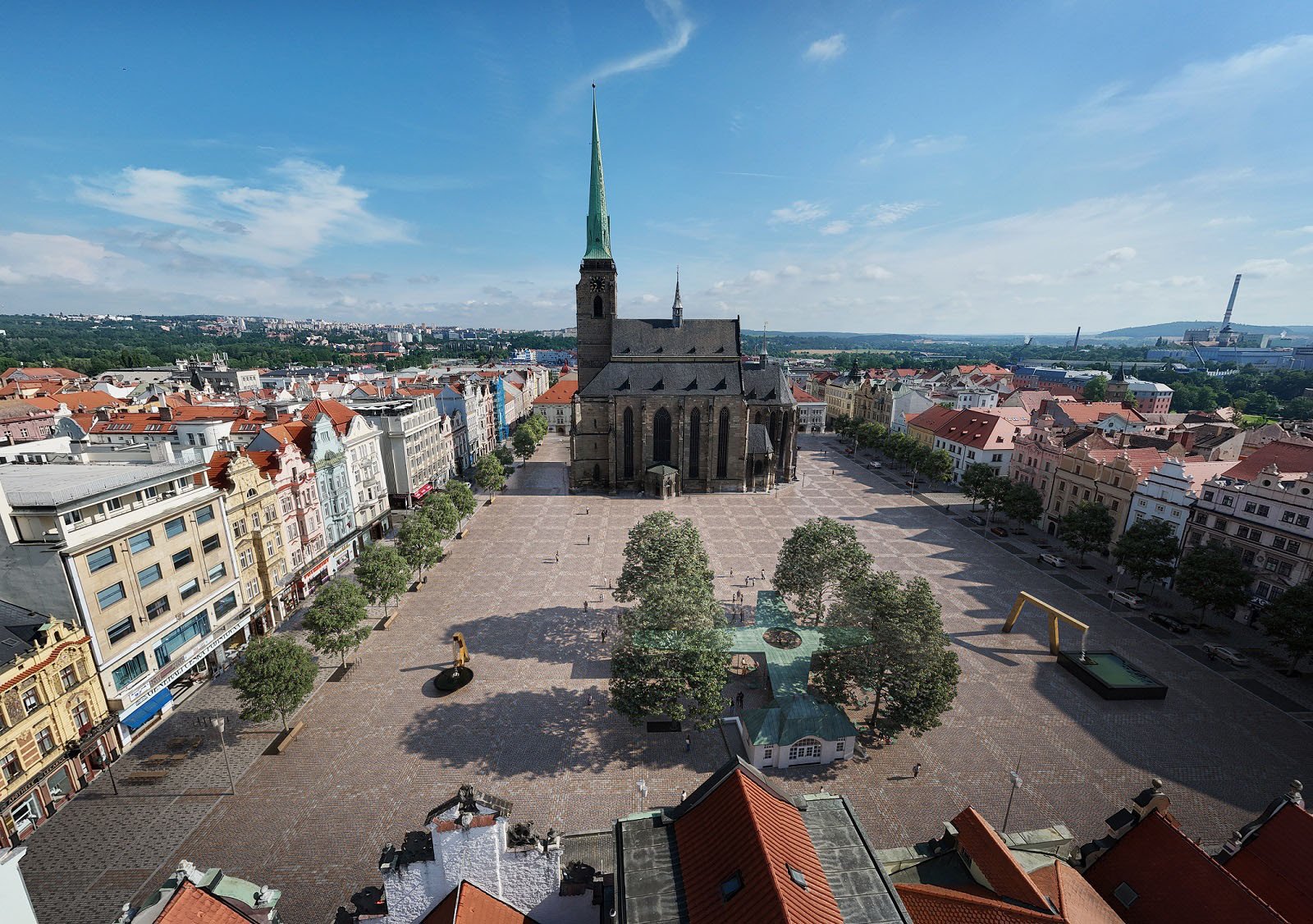 Plzeňské náměstí Republiky se změní. Úprava velkého centrálního náměstí by mohla začít v roce 2026.