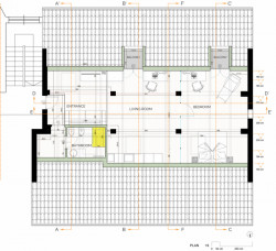 Podkrovní byt v Turíně, BLAARCHITETTURA - půdorys