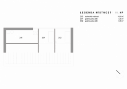 Atelier 38, Dům „jednička“, půdorys 3. NP – foto