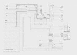 Ghilardi+Hellsten Arkitekter, Odpočívadlo a stezka na ostrově Eldhusøya, řez obslužní částí, výkres