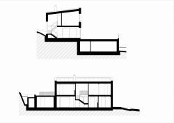 Compass Architekti, Rodinný dom Devín, řez příčný a podélný – foto
