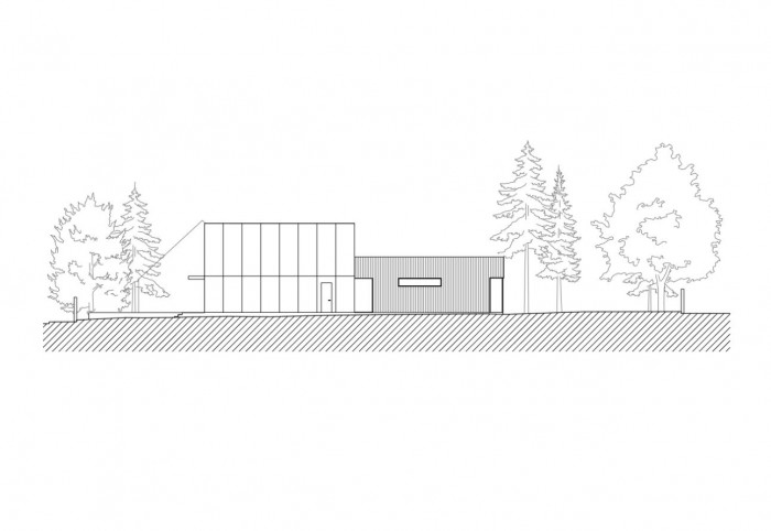 Vila Průhonice, západní pohled, Aulík Fišer architekti