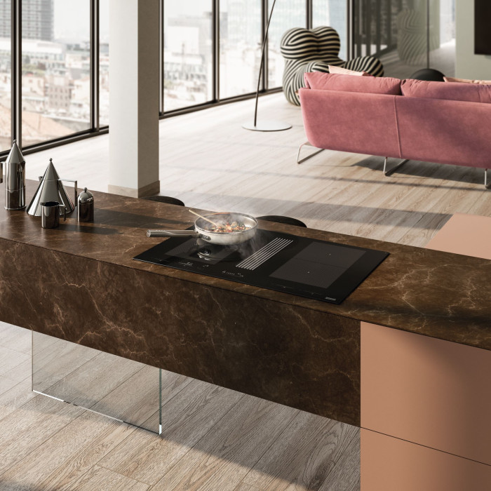 Odsavač par v indukční varné desce Mythos 2Gether Icon Steel od společnosti Franke