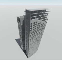 Návrh studentského bydlení v Holešovicích, 3D model, Eliška Ptáčková.