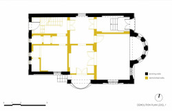White Concrete Old House, půdorys_původní 2NP, I/O architects