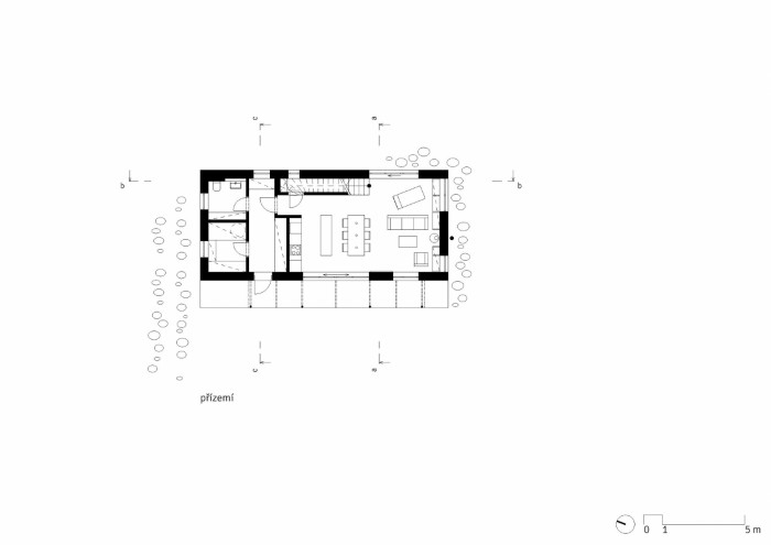 Dům v Českém ráji II., ASGK Design / Gabriela Kaprálová, Monika Tomšová, Karolína Falladová, půdorys 1NP
