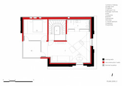 White Concrete Old House, půdorys_4NP, I/O architects