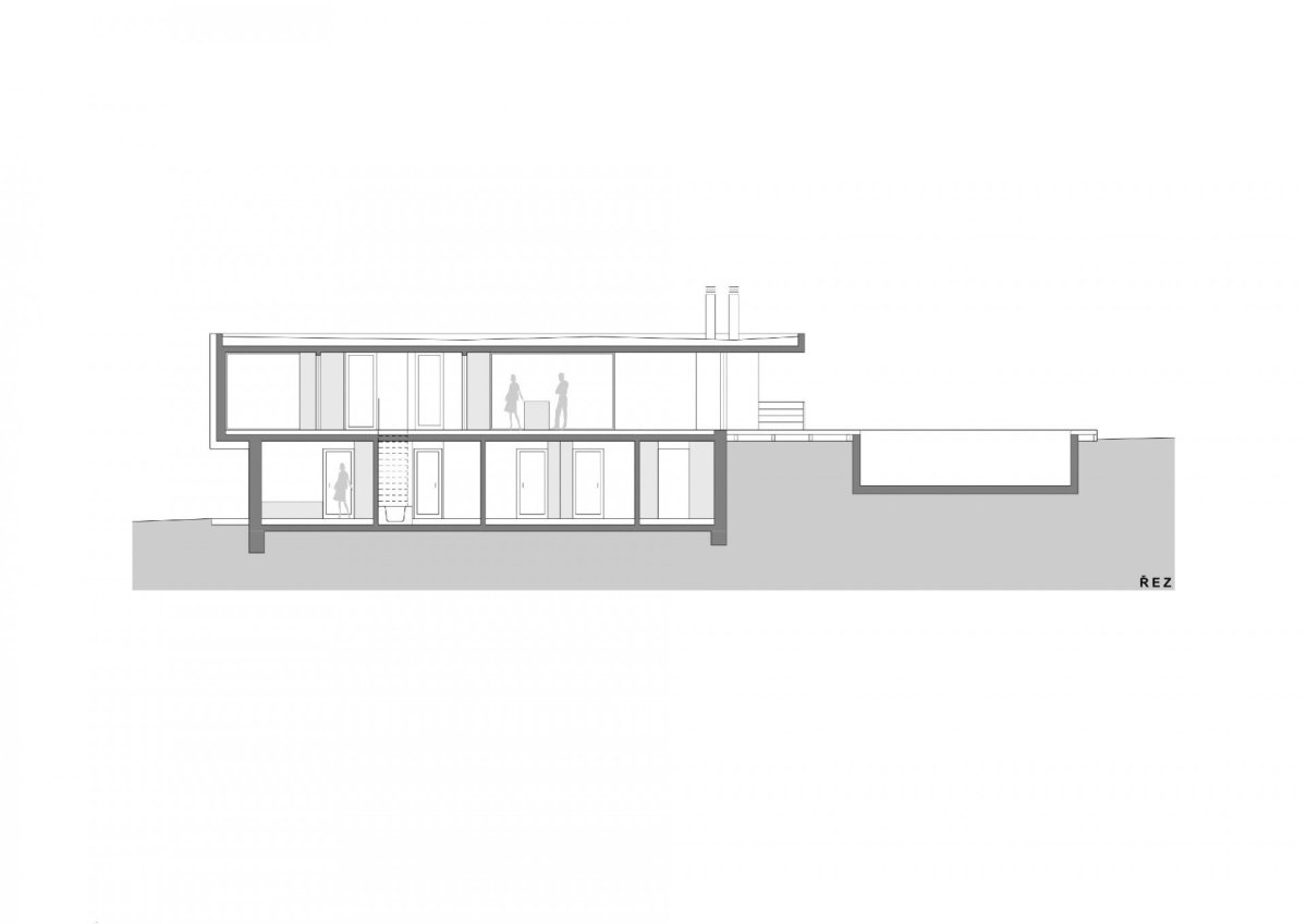 RD Hrabyně II., Atelier38‌ / Tomáš Bindr, Pavlína Harazimová, řez