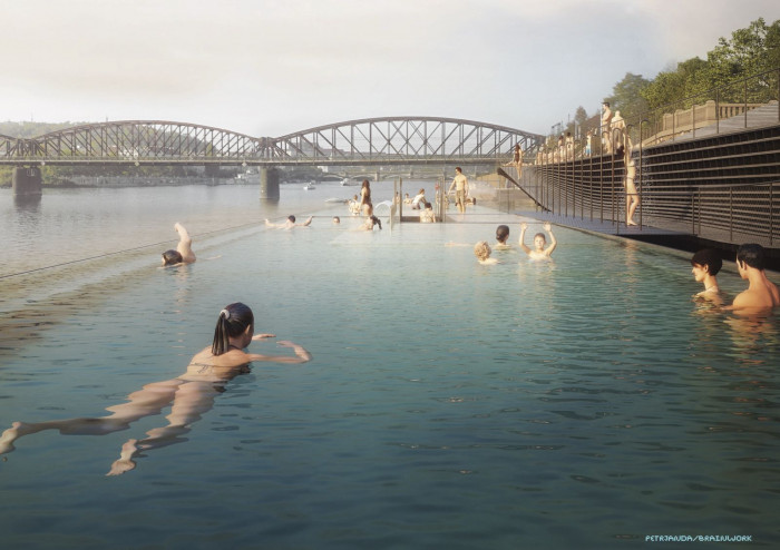 Plovoucí lázně na Rašínově nábřeží, Petr Janda/Brainwork