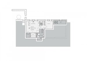 Rekonstrukce chalupy v Jizerských horách, půdorys 1PP, SENAA architekti