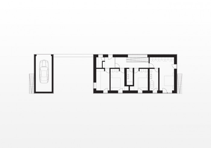 Dům ve Skrejši, Refuel works / Zbyněk Ryška, Jan Skoupý, Libor Šupler, půdorys 2NP