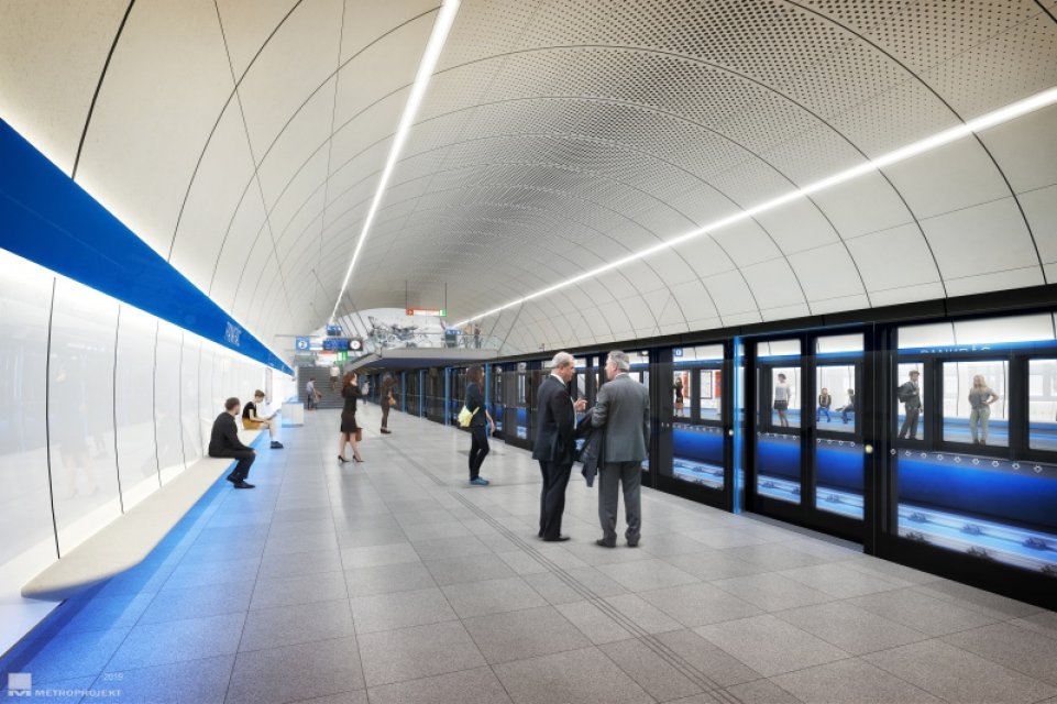 Metro D - vizualizace stanice Písnice