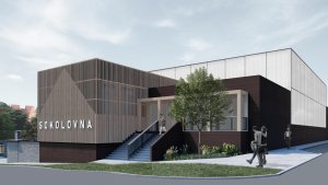 Sokolovna v Řeporyjích, archicraft, vizualizace.