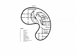 Návštěvnické centrum rezervace plameňáků v Abu Dhabi, Petr Janda / brainwork, půdorys suterénu