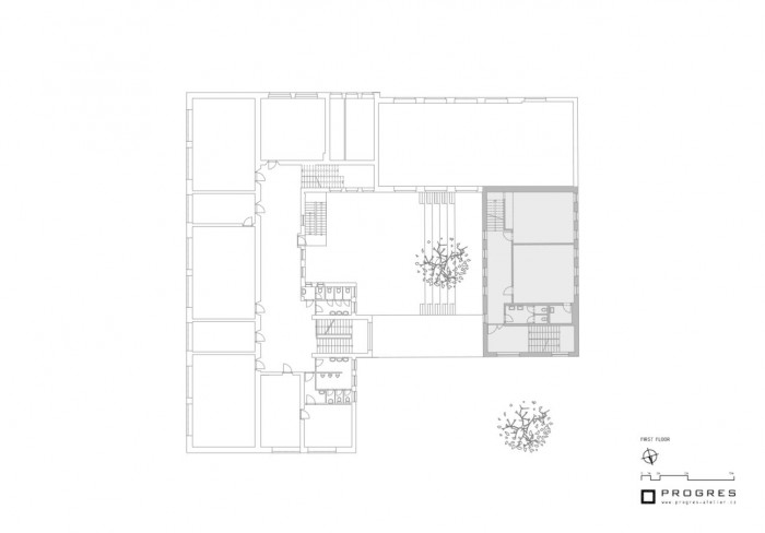 Základní škola Járy Cimrmana v Lysolajích, půdorys 2np, Progres Ateliér
