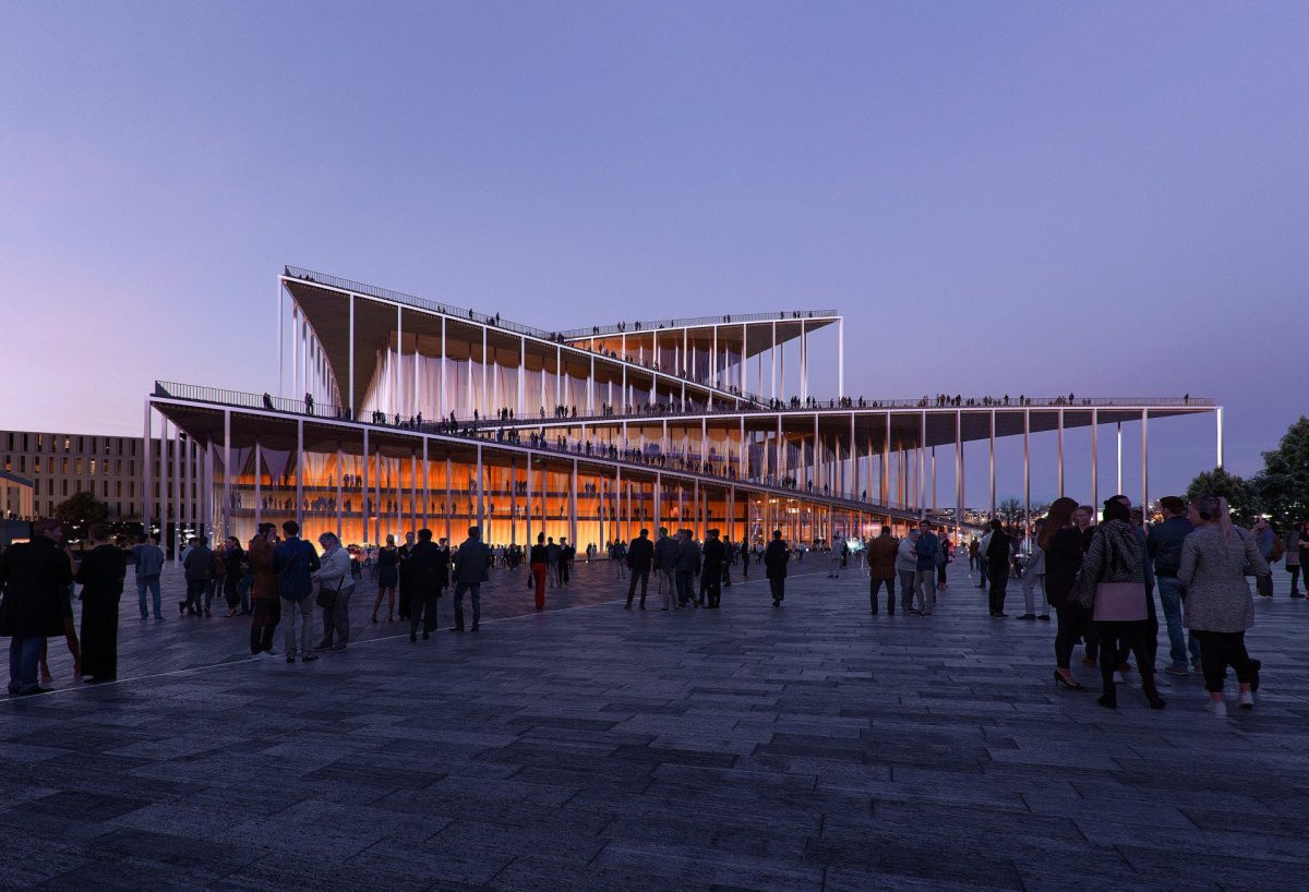 Vítězný návrh Vltavské filharmonie od studia BIG