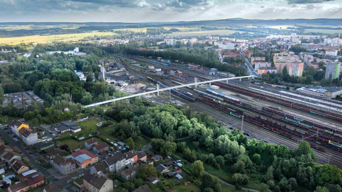 Původní ocelová lávka byla uzavřena v roce 2016 kvůli špatné statice. (Vítězné projekty soutěže z roku 2024)