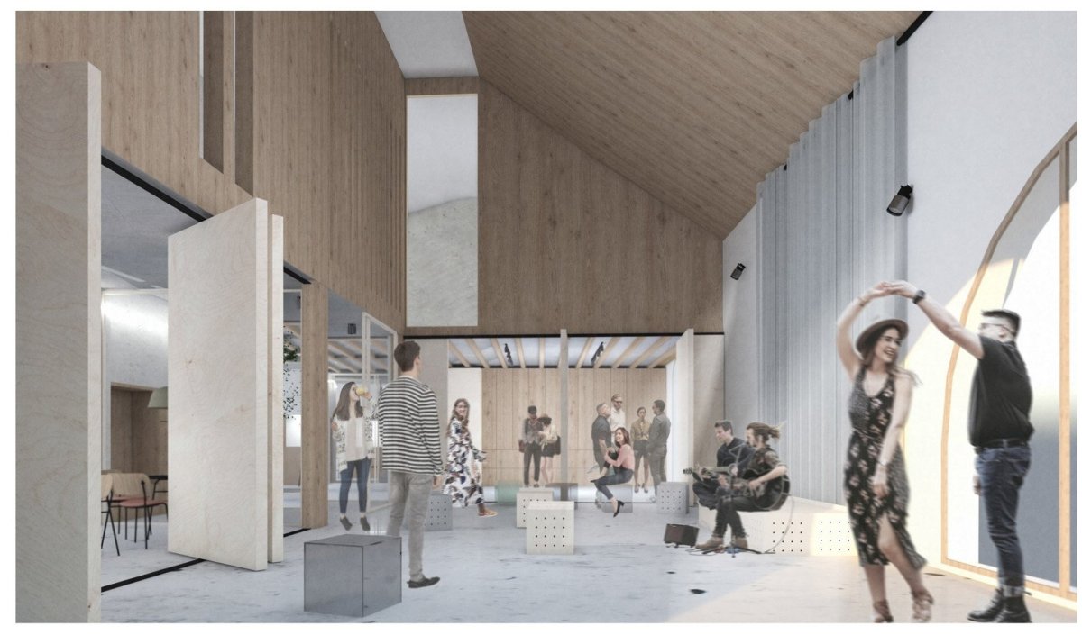 Odměny: Společenské centrum Stará Hasička, vizualizace, mh architects