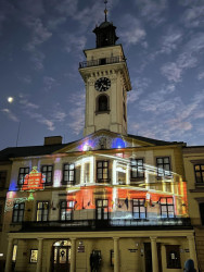 Radnice na Rynku, konec 15. století, klasicistní přestavba 1836, Josef Kornhäusel, videomapping