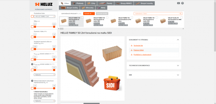 Selektor konstrukcí HELUZ