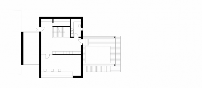 Rodinný dům v Brně-Kohoutovicích, Kuba&Pilař architekti / Tomáš Pilař, Ladislav Kuba, Helena Hovorková, Milena Galátová, Martin Hlava, půdorys 1NP