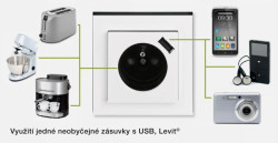 Využití jedné neobyčejné zásuvky s USB nabíječkou, desig Levit, ABB - foto