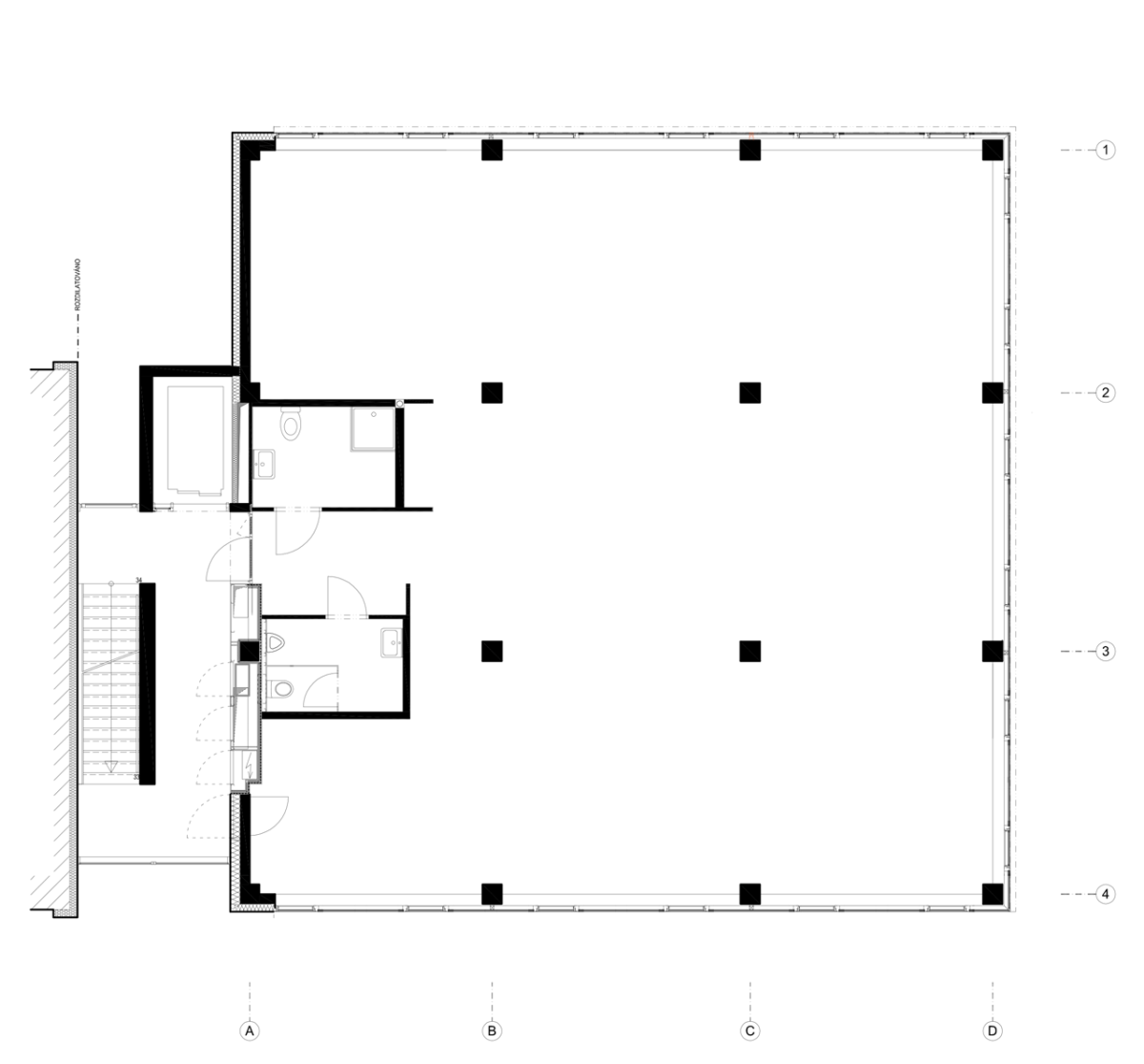 PROJEKTSTUDIO EUCZ, Concept House, půdorys typického podlaží (nebytové prostory) – foto