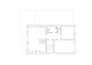 Půdorys 2. NP – stávající stav (Mezonet na Břevnově; esté architekti)