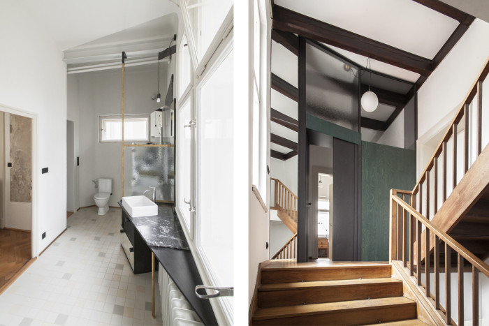 Rekonstrukce bytu v secesní vile, svobodová blaha - Projekt si kladl za cíl zvýšit míru soukromí obyvatel a zároveň celý byt výrazově sjednotit