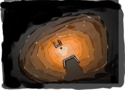 Zvířecí krematorium Věčná loviště, Petr Hájek ARCHITEKTI, skica Petra Hájka