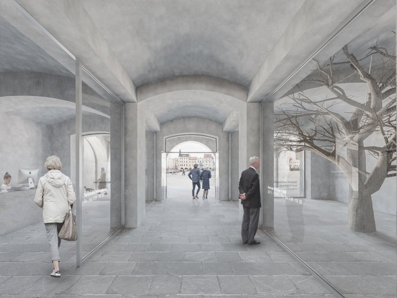 Vítězný návrh Centra současného umění a architektury v Českých Budějovicích od studií AFF Architekten + Malý Chmel. Vizualizace: Ondřej Žvak, Malý Chmel