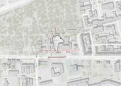 Koncertní síň v Ostravě od studií Steven Holl Architects + Architecture Acts, situace.